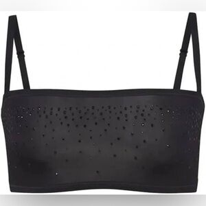 Skims Jelly Sheer Rhinestone Straight Neck Bralette • Size L
